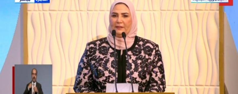 وزيرة التضامن نيفين القباج أثناء حفل تكريم الأم المثالية 